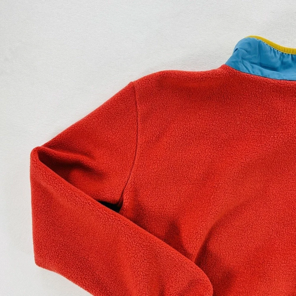 Patagonia Synchilla Fleece Jacket Kids XXL 18 Red Excellent Colorblock Zip 63520